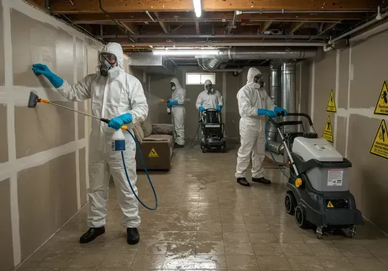 Basement Moisture Removal and Structural Drying process in Bonham, TX